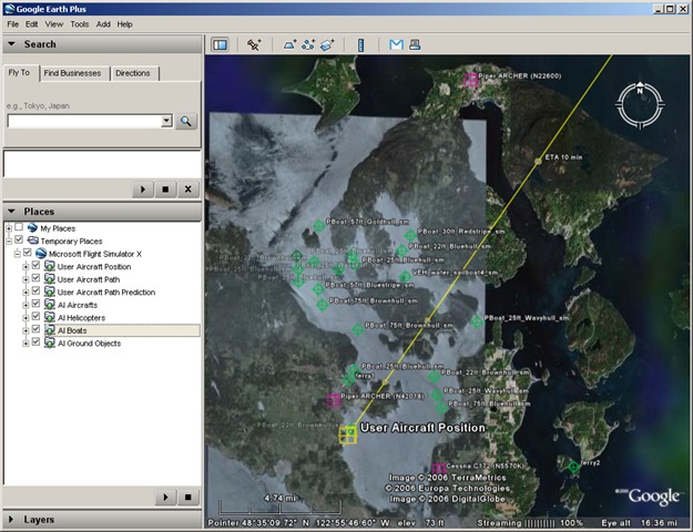 Google Operating System: Google Earth Easter Egg: Flight Simulator